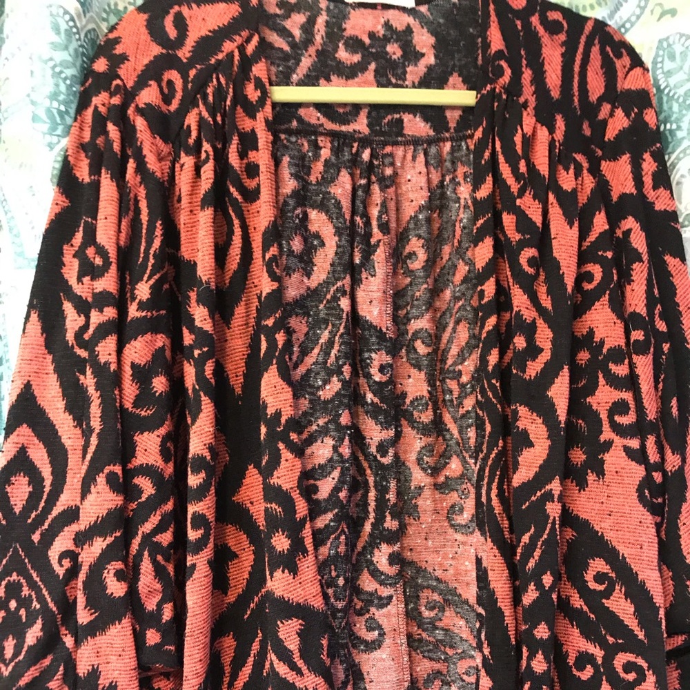 Open front kimono style sweater